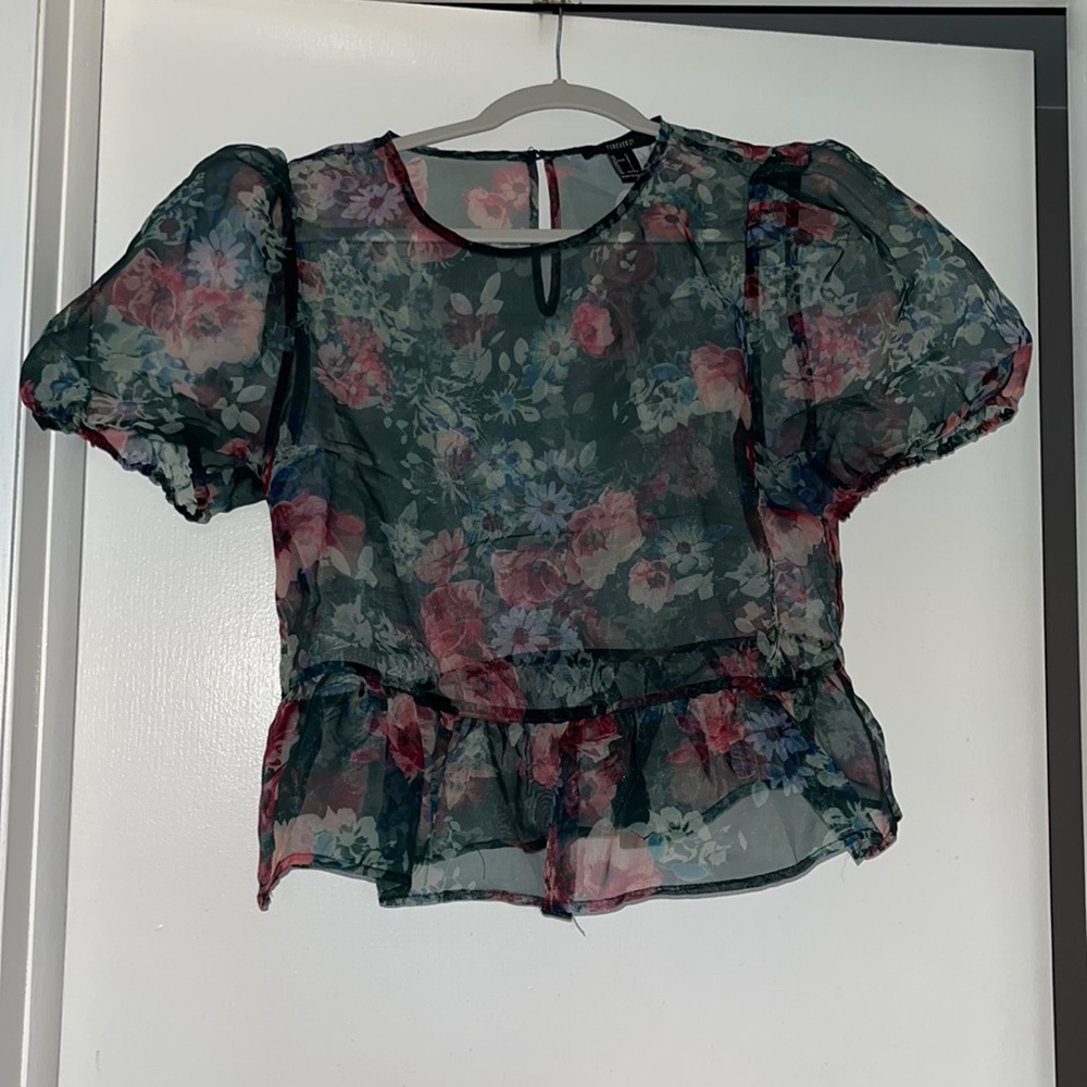 Beautiful Green Floral Top